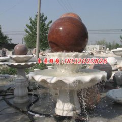 風(fēng)水球石雕，晚霞紅風(fēng)水球噴泉石雕