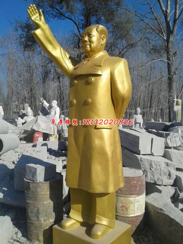 玻璃鋼毛主席雕塑，玻璃鋼仿銅人物雕塑 (2)