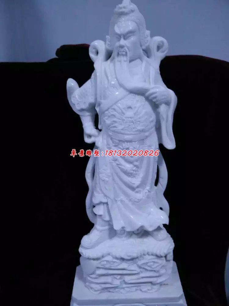 關(guān)公石雕，漢白玉關(guān)公石雕 (2)