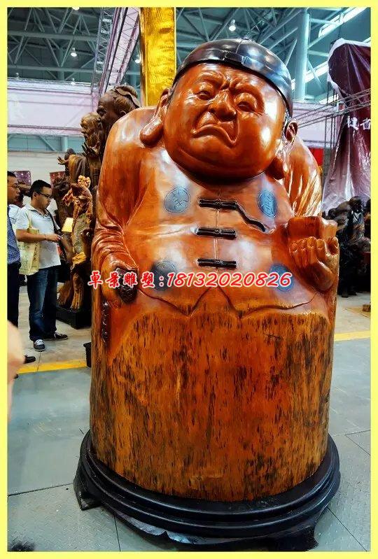 玻璃鋼財(cái)主雕塑，玻璃鋼人物雕塑