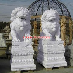 漢白玉獅子，動(dòng)物石雕