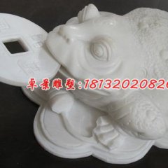 漢白玉石雕金蟬，動(dòng)物石雕