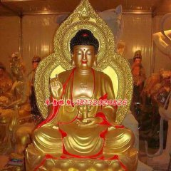 如來佛雕塑，玻璃鋼仿銅佛像
