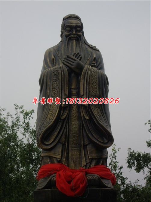 孔子銅雕，校園名人銅雕