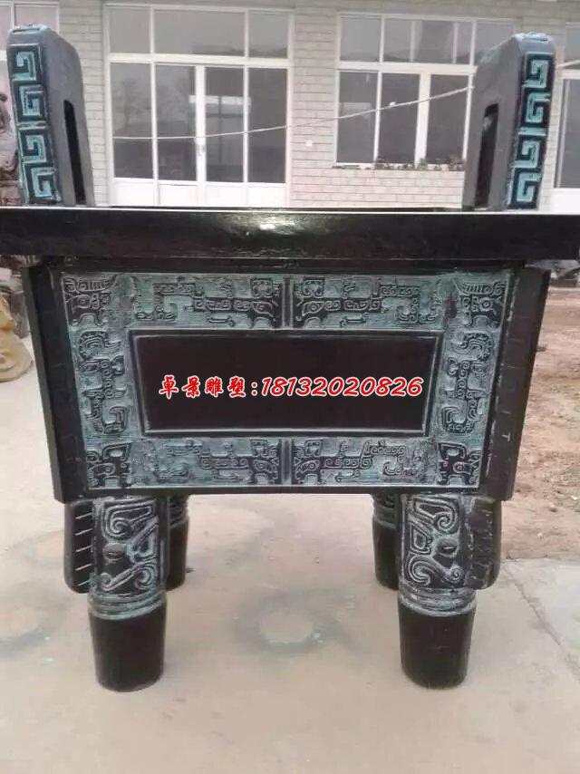 青銅鼎，鑄銅方鼎雕塑
