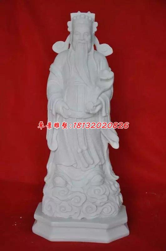 文財(cái)神石雕，漢白玉立式財(cái)神雕塑