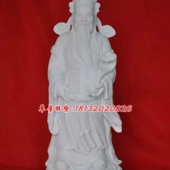 文財(cái)神石雕，漢白玉立式財(cái)神雕塑