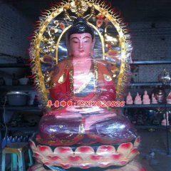 玻璃鋼彩繪佛像雕塑，如來(lái)佛雕塑