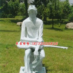 拿吉他的少年雕塑，玻璃鋼人物雕塑