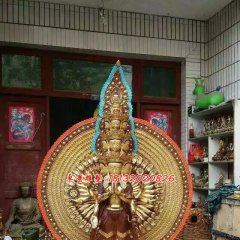 千手觀音銅雕，寺廟銅佛像