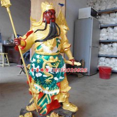 玻璃鋼紅臉關(guān)公雕塑，玻璃鋼彩繪神仙雕塑