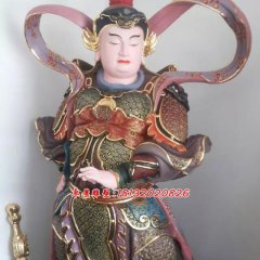 韋陀菩薩雕塑，玻璃鋼彩繪神仙雕塑