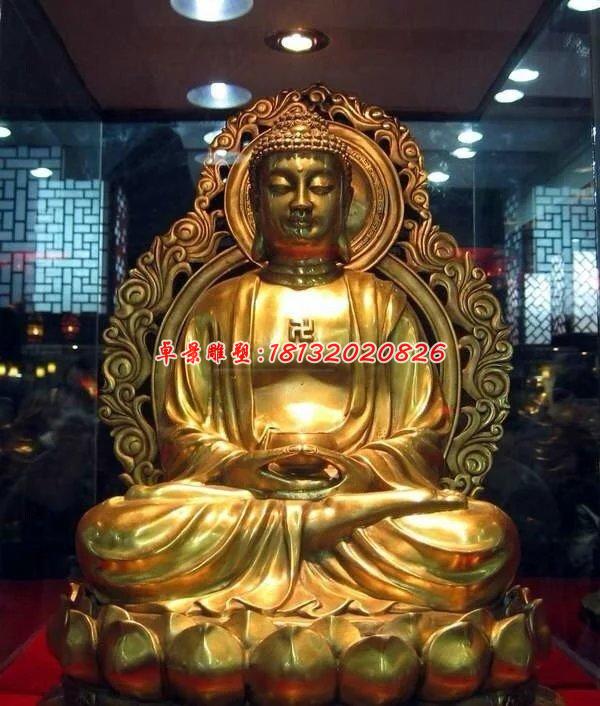 釋迦牟尼佛雕塑，玻璃鋼鎏金佛像雕塑