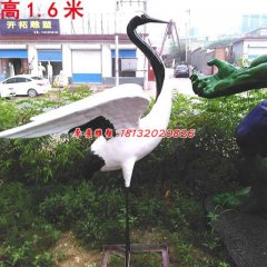 玻璃鋼丹頂鶴雕塑，玻璃鋼仙鶴雕塑