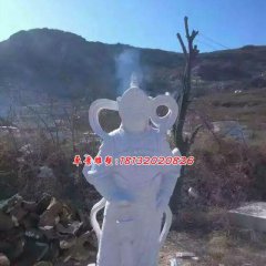 韋陀石雕，漢白玉韋陀菩薩雕塑