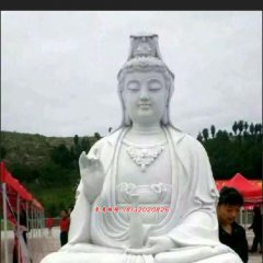 觀世音菩薩石雕，坐式觀音雕塑
