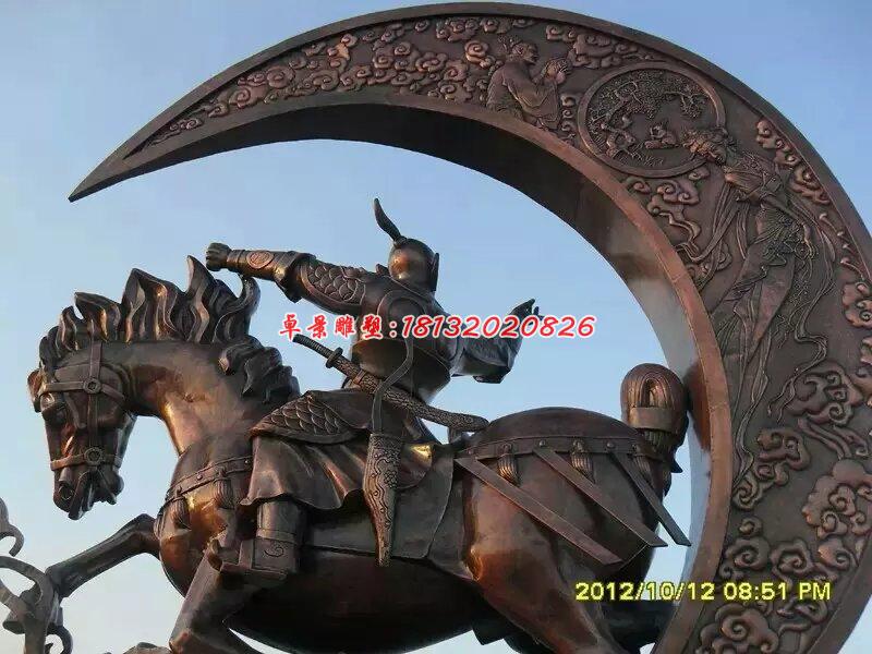 古代人物騎馬銅雕，廣場(chǎng)景觀銅雕