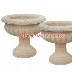 石雕花盆，砂巖花盆，廣場(chǎng)石花盆