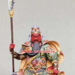 玻璃鋼紅臉關(guān)公，坐式關(guān)公雕塑