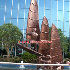 帆船銅雕，廣場(chǎng)帆船景觀銅雕