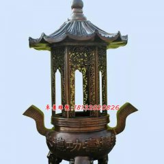 功德塔爐銅雕，寺廟香爐銅雕
