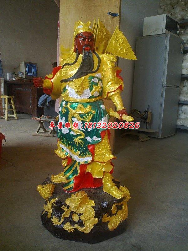 玻璃鋼關公雕塑，玻璃鋼彩繪關二爺