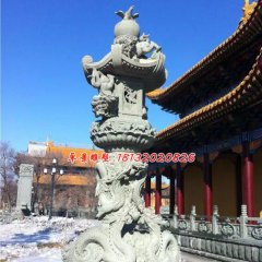大理石燈雕塑，寺廟石雕燈