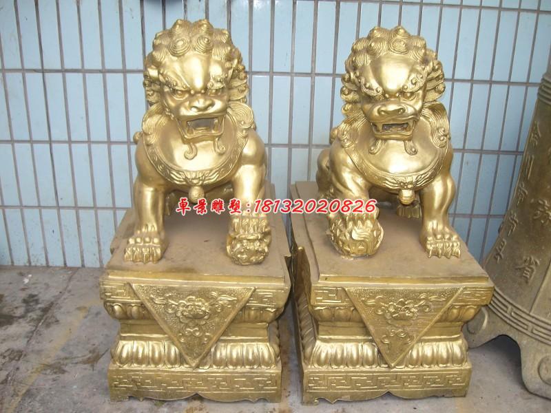 北京獅子銅雕，踩球獅子雕塑