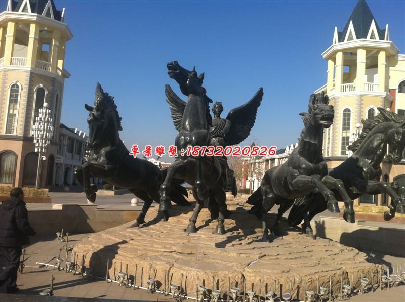 阿波羅戰(zhàn)車雕塑，小區(qū)景觀銅雕 (2)