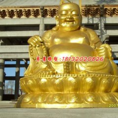 貼金佛像雕塑，彌勒佛銅雕