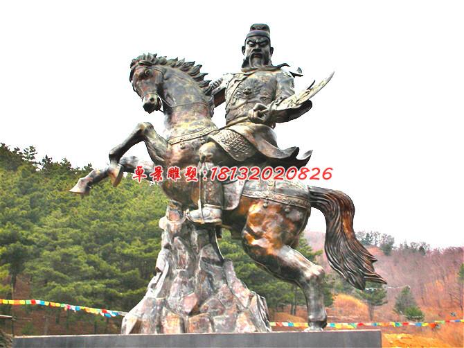 關(guān)公騎馬雕塑,廣場(chǎng)景觀銅雕