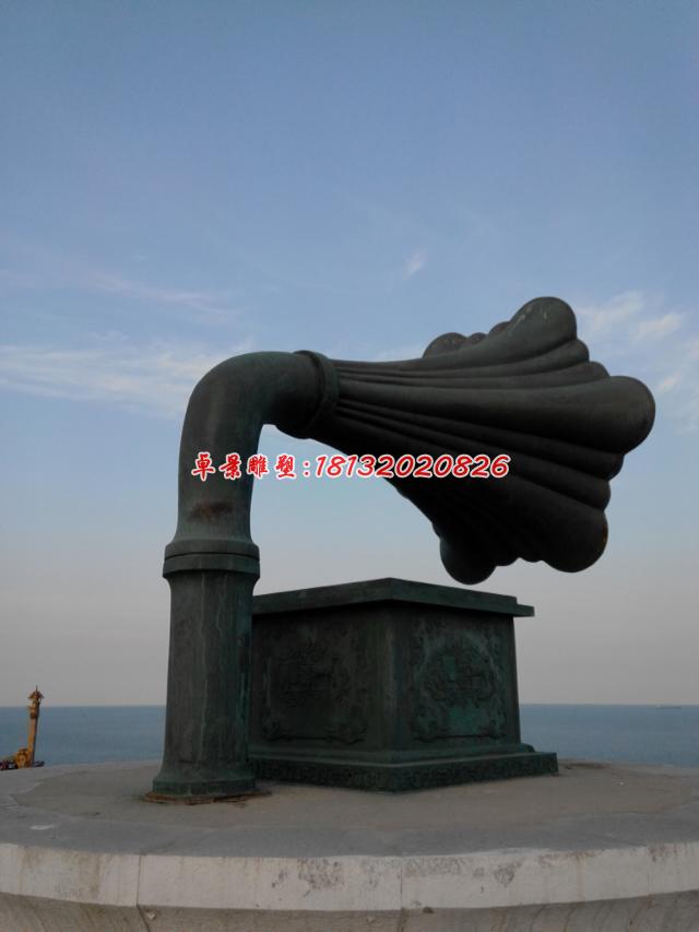 留聲機(jī)銅雕，廣場(chǎng)大型景觀銅雕