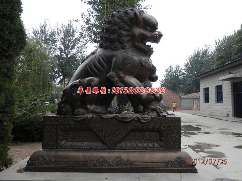 銅雕北京獅，看門獅子雕塑 (3)