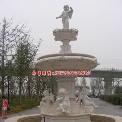 西方小孩石噴泉，歐式噴泉石雕