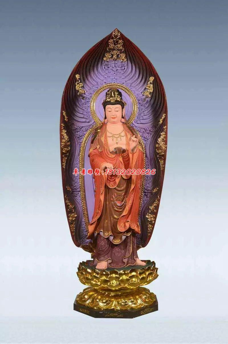 彩繪佛像雕塑，銅雕東方三圣 (3)