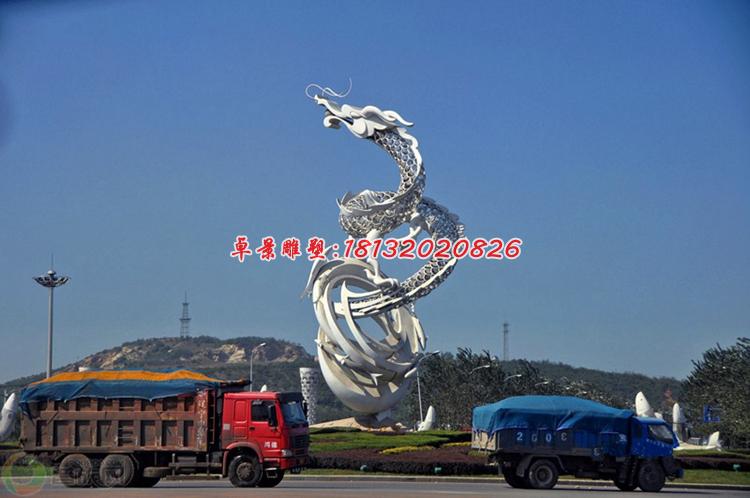 不銹鋼龍雕塑，飛龍雕塑，廣場不銹鋼雕塑