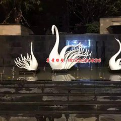 不銹鋼天鵝，抽象天鵝不銹鋼雕塑
