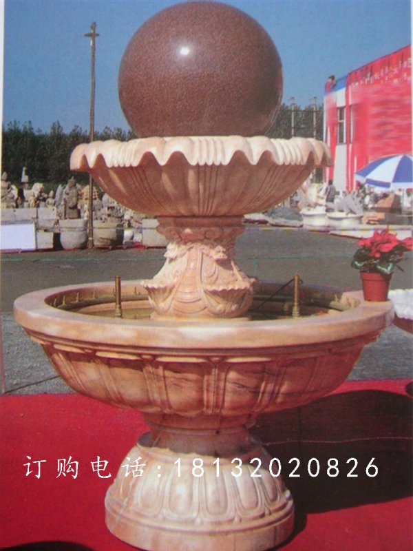 風(fēng)水球，大晚霞紅風(fēng)水球雕塑 (1)