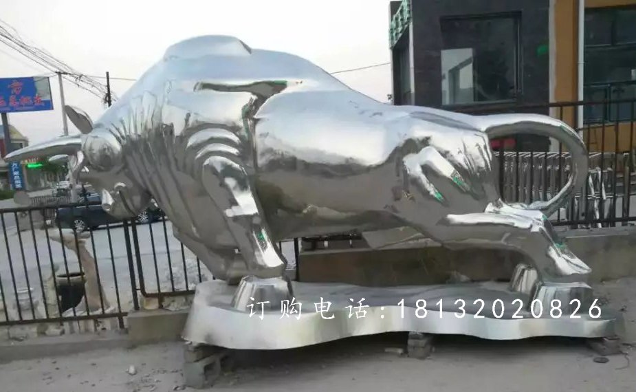 不銹鋼拓荒牛，開(kāi)荒牛雕塑