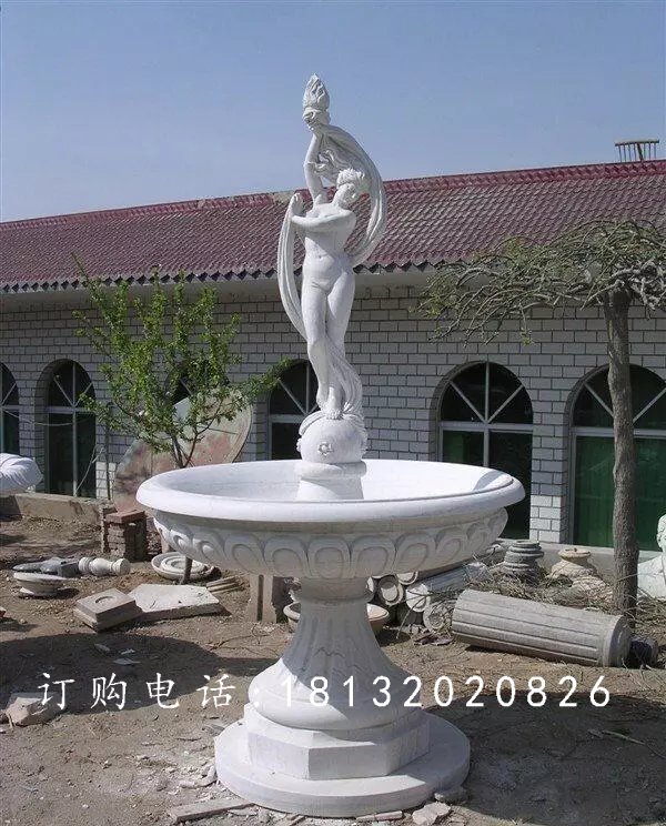西方人物石噴泉，漢白玉人物石噴泉