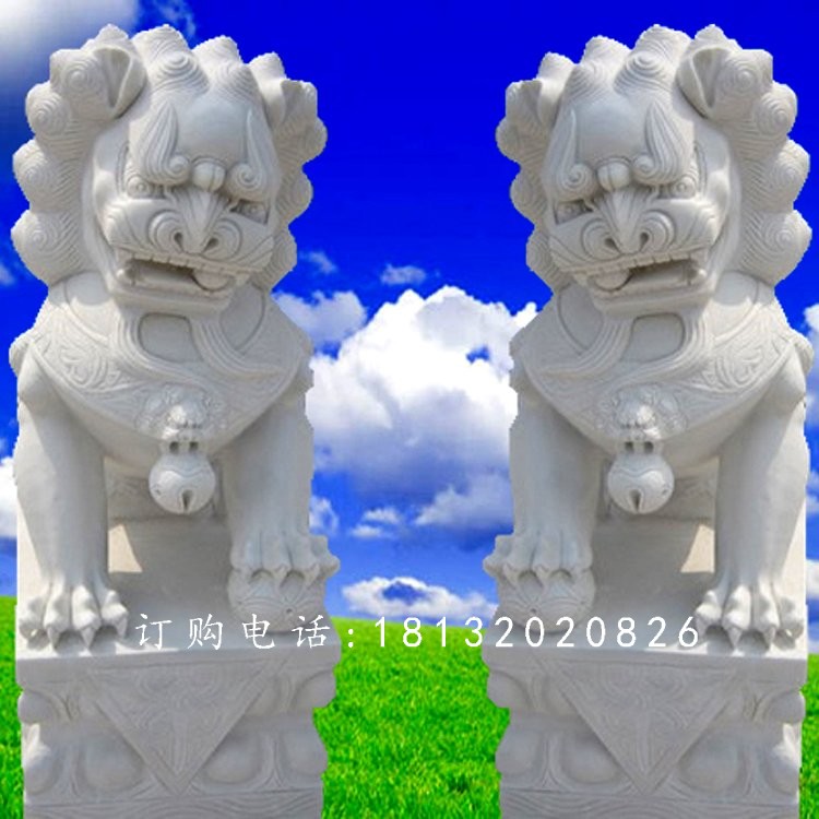 漢白玉獅子雕塑，石獅子石雕