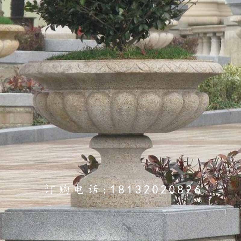 石頭花盆，石雕花盆，大理石花盆 (2)