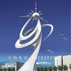不銹鋼升騰雕塑，不銹鋼企業(yè)抽象雕塑