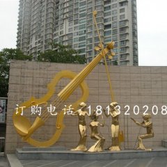 廣場音樂人物雕塑，黃銅人物雕塑