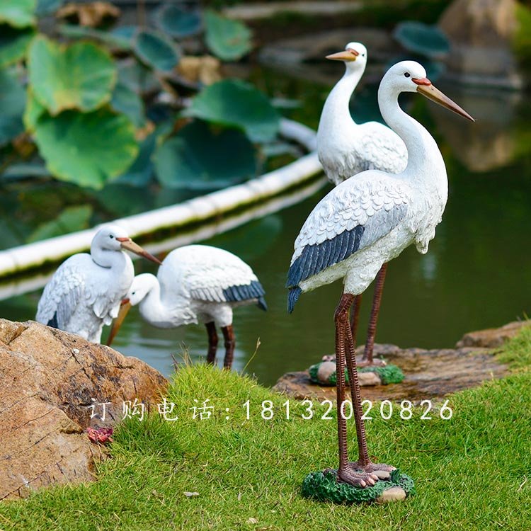 玻璃鋼仙鶴，玻璃鋼仿真仙鶴雕塑 (2)