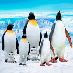 玻璃鋼企鵝，玻璃鋼仿真動物雕塑
