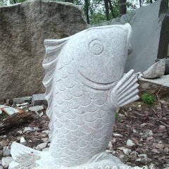 大理石鯉魚雕塑，魚石雕