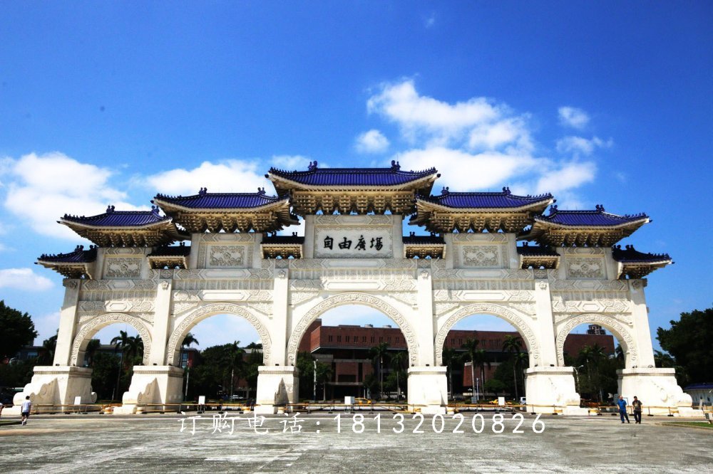 石雕牌坊，五門牌坊，廣場牌坊雕塑 (2)