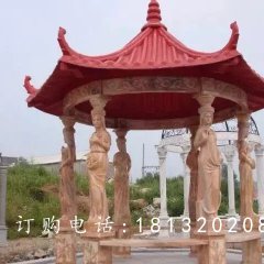 石雕涼亭，公園景觀雕塑