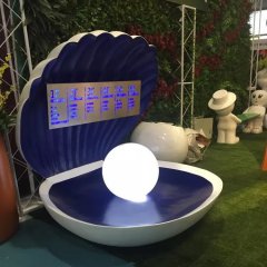玻璃鋼珍珠貝殼雕塑，景觀玻璃鋼雕塑